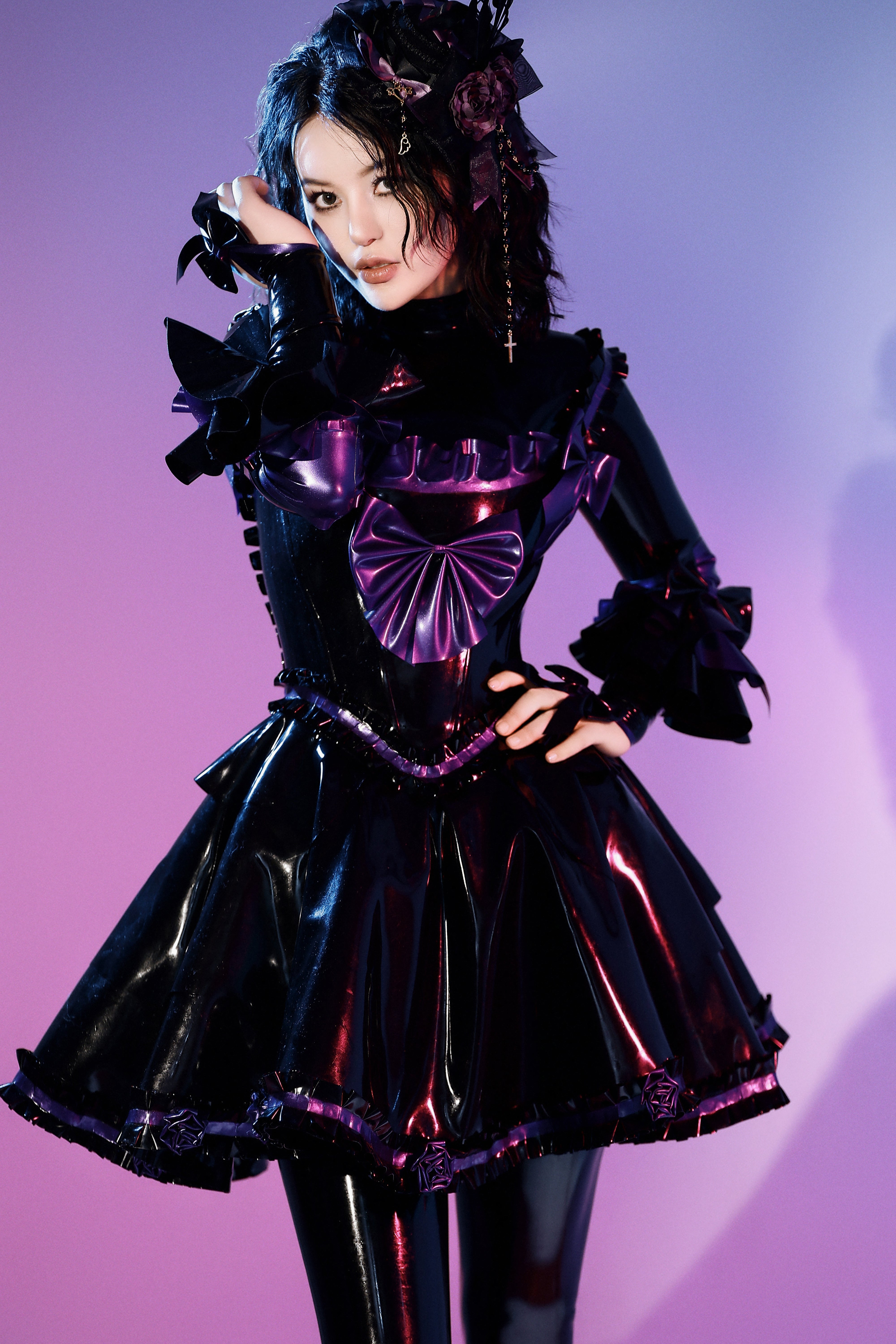 ゴシック スウィート ラテックス ロリータ ドレス – midnight latex