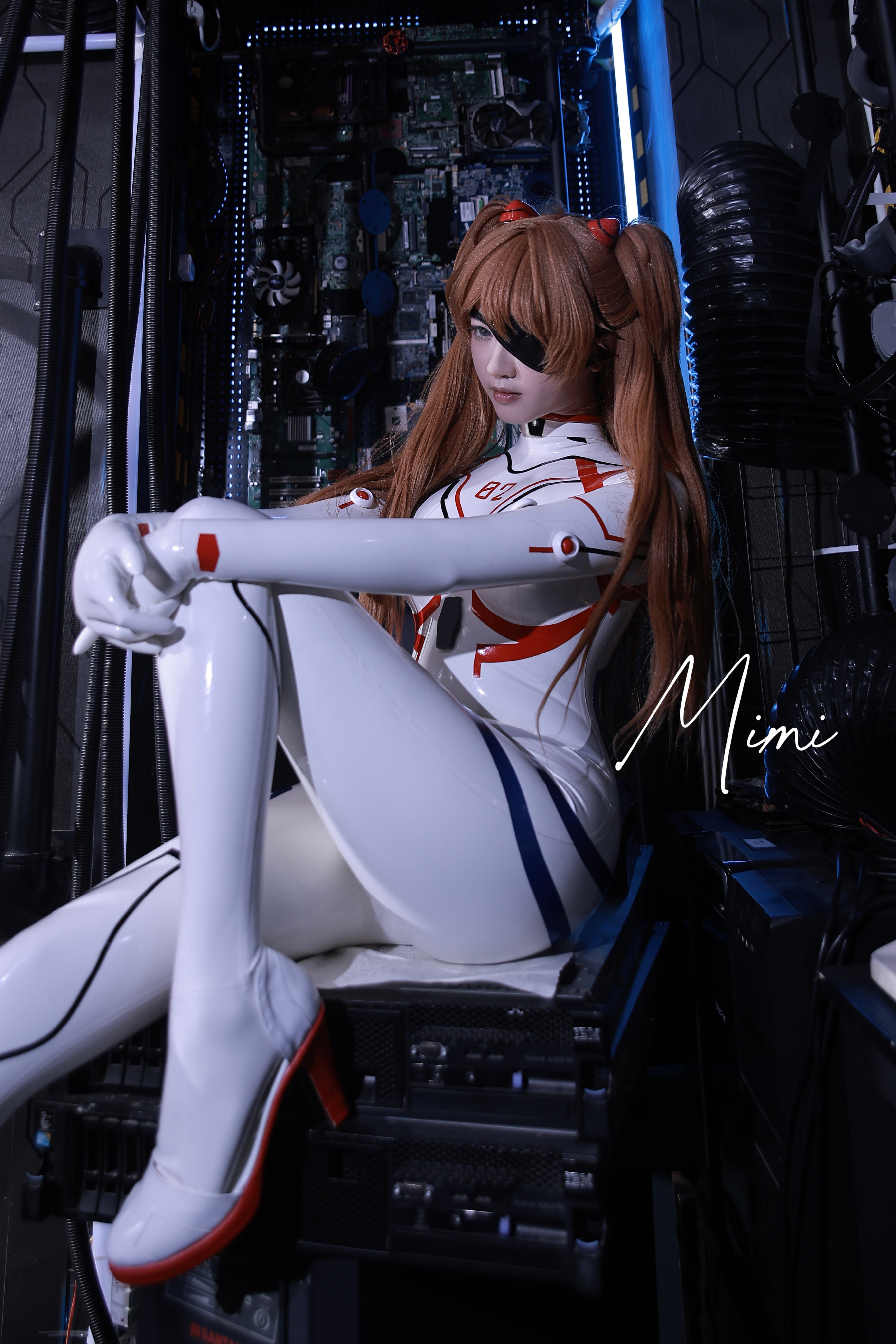 White Asuka Tight Latex Combat Suit