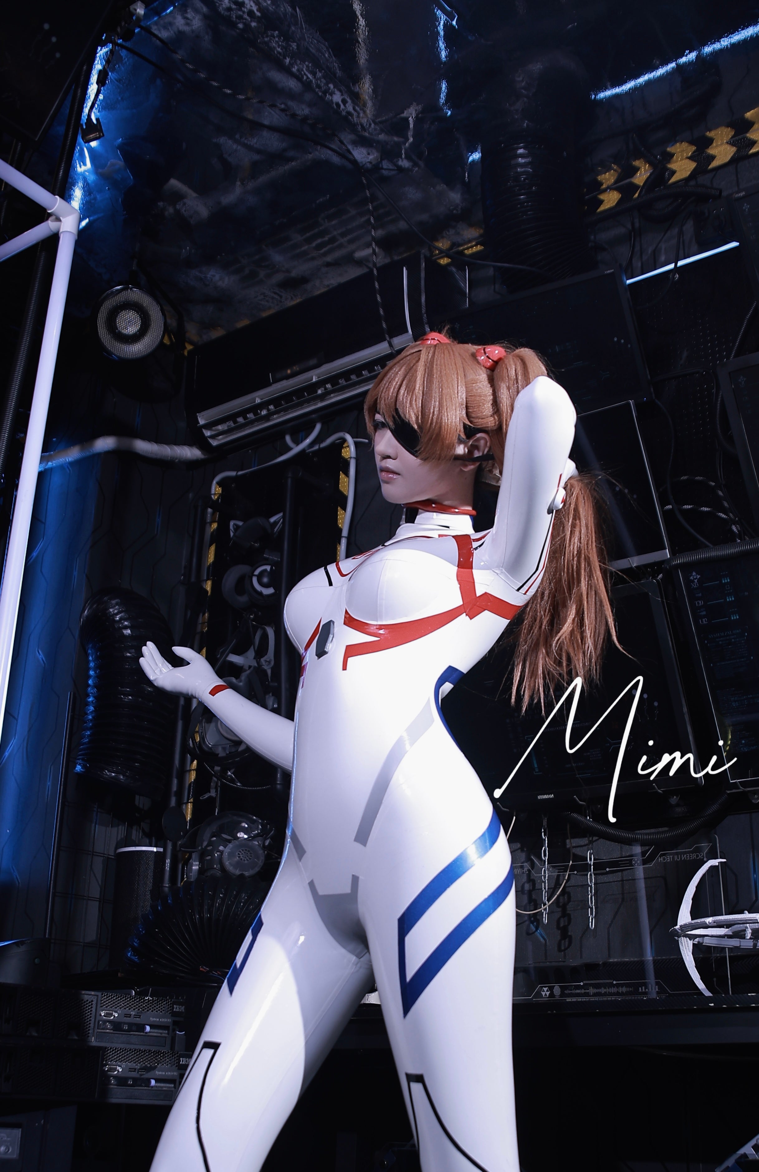 White Asuka Tight Latex Combat Suit