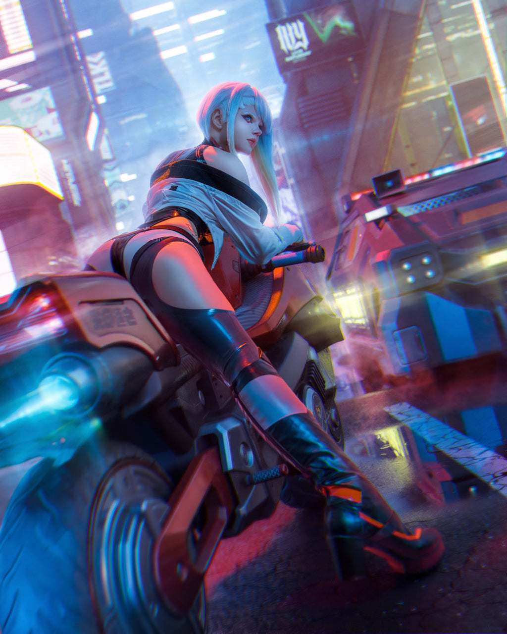 Cyberpunk 2077 Lucy Cosplay Costume - Latex Version