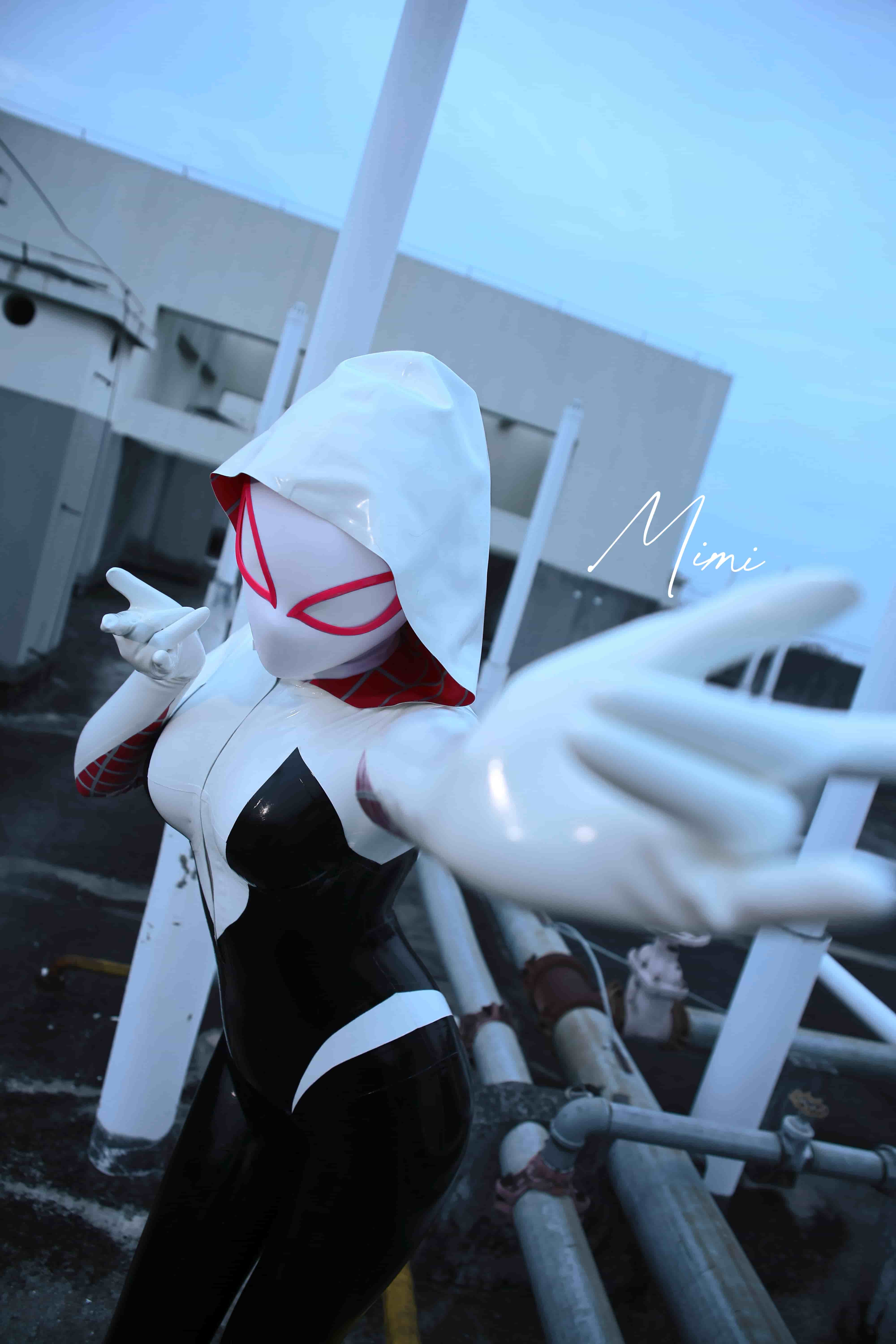 スパイダーグウェン ラテックスコスプレスーツ – midnight latex