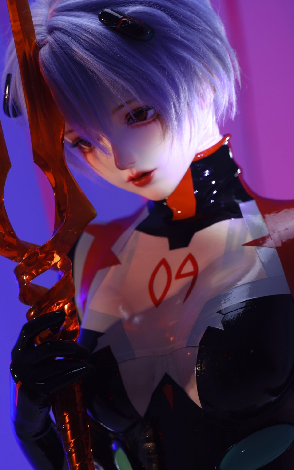 綾波レイ 黒ラテックスコスプレ衣装 – midnight latex