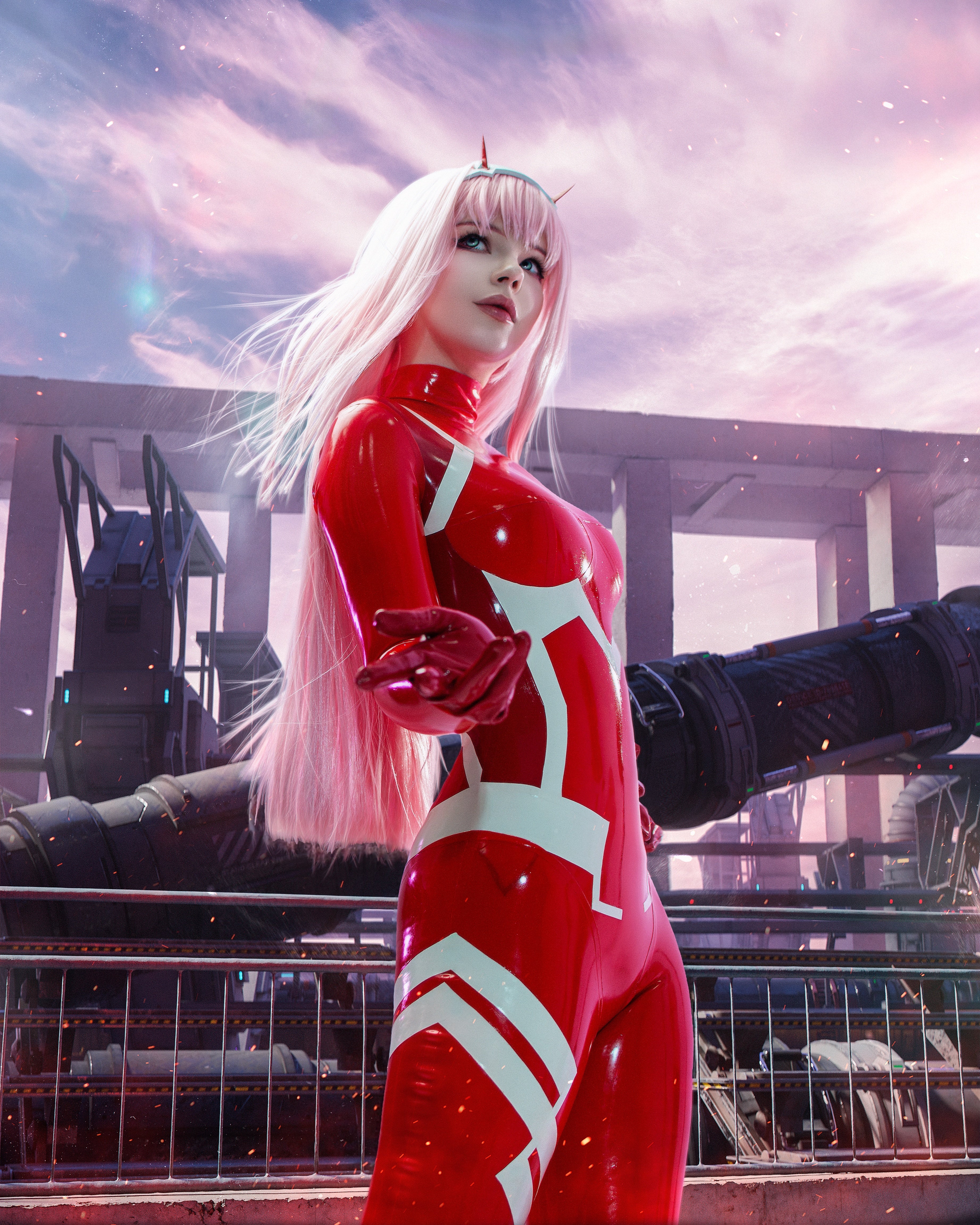 Darling in the Franxx 02 Latex Cosplay Suit – midnight latex