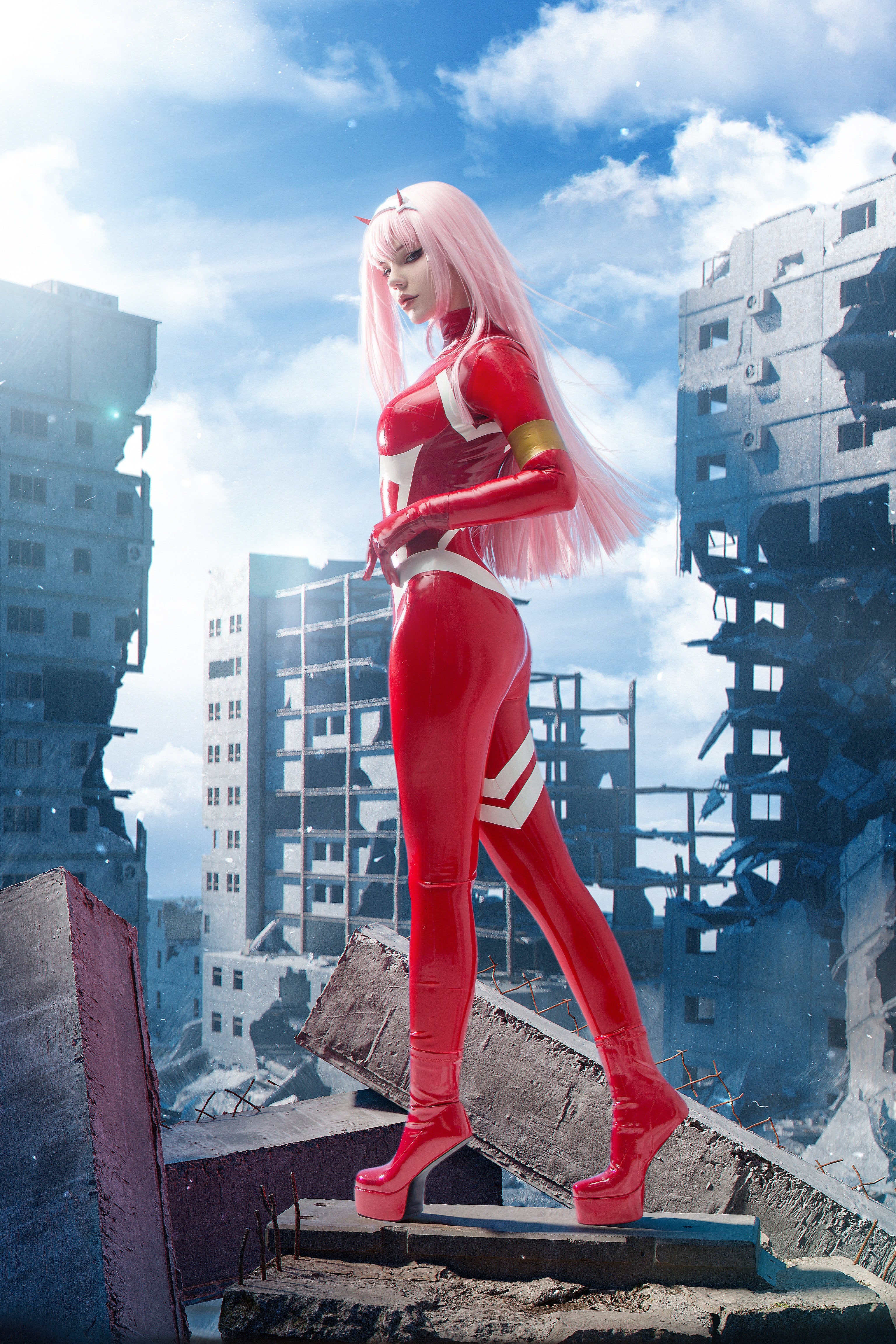 Darling in the Franxx 02 Latex Cosplay Suit – midnight latex