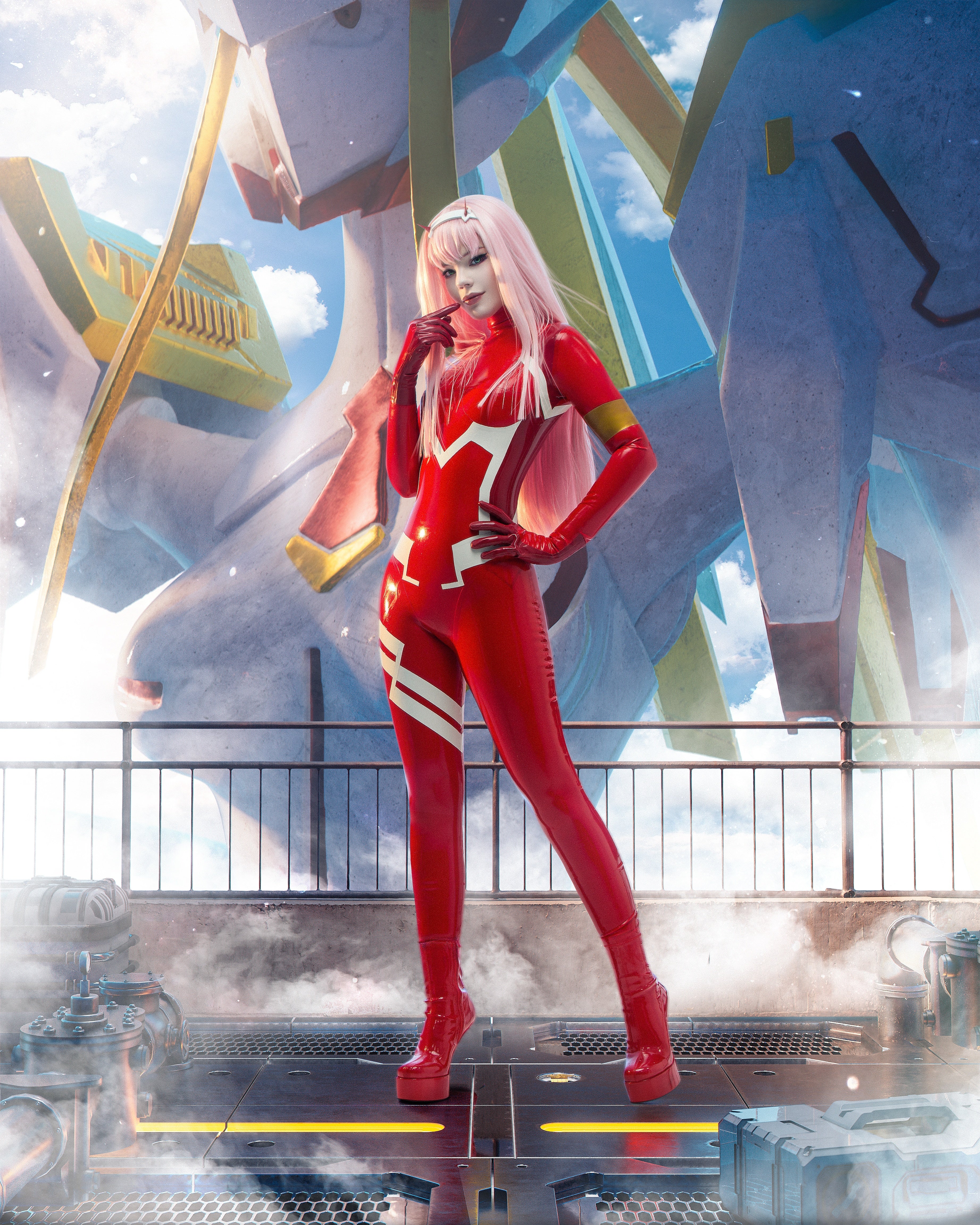 Darling in the Franxx 02 Latex Cosplay Suit – midnight latex
